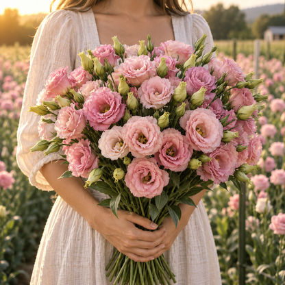 Rosita 2 Pink Flash F1 Lisianthus 10 Seeds – Double Pink Cut Flowers – Elegant Wedding Bouquet & Florist Flower Seeds