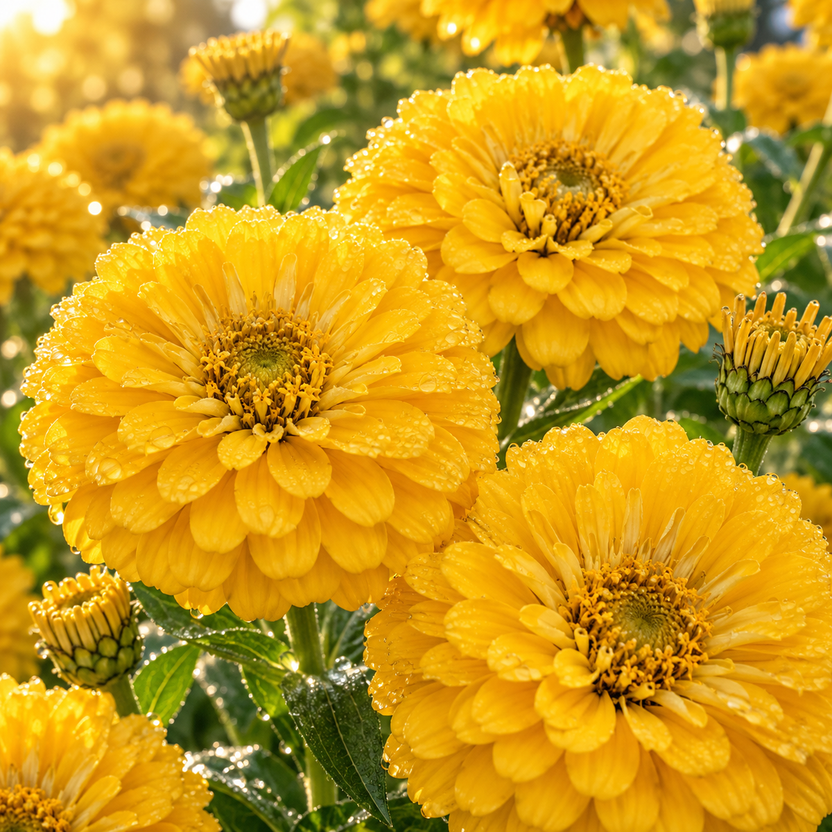 Benary’s Giant Golden Yellow Zinnia 25+Seeds – Large Double Yellow Zinnias