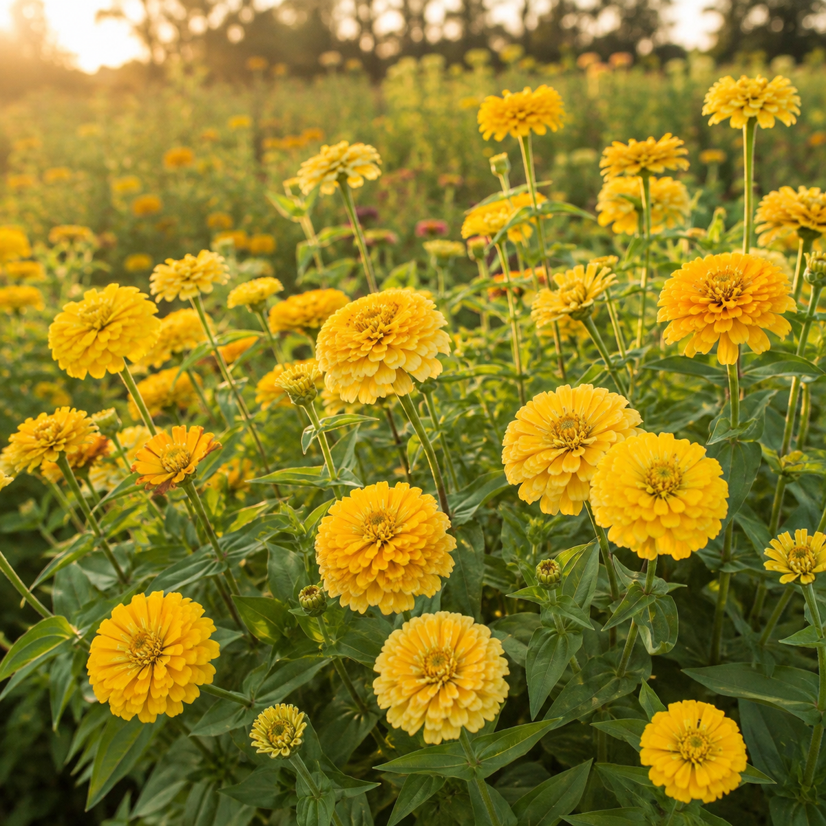 Benary’s Giant Golden Yellow Zinnia 25+Seeds – Large Double Yellow Zinnias