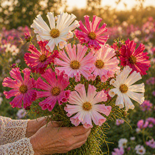 Sea Shells Mix Cosmos Seeds – Heirloom Flower Seeds – Unique Tubular Petals