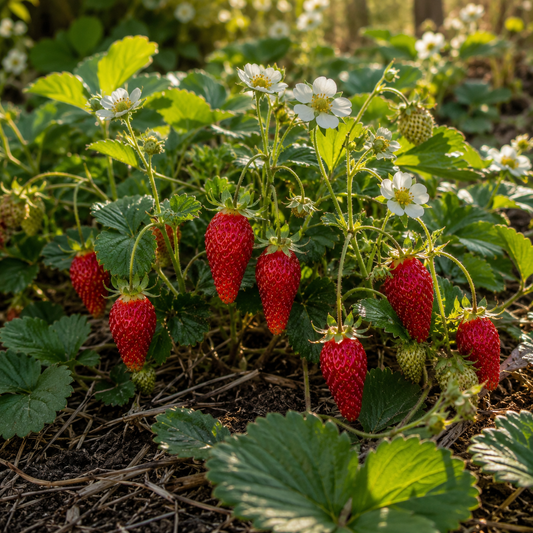 Alexandria Strawberry Seeds | Alpine Everbearing Strawberry | Sweet Red Berries | Heirloom Non-GMO 50+seeds