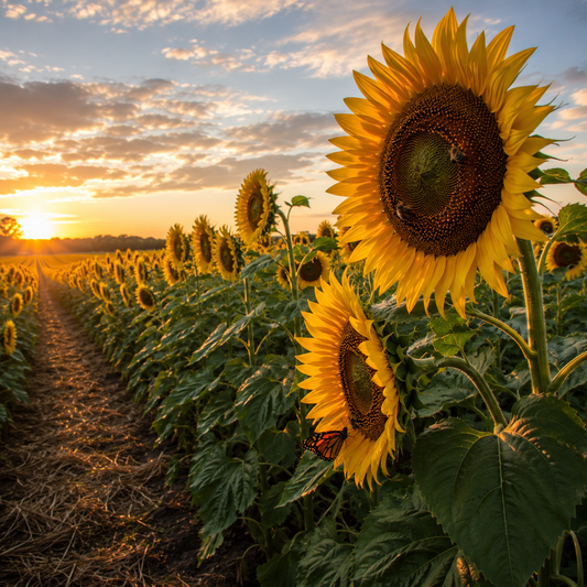 American Giant (F1) Sunflower Seeds | Giant Yellow Sunflowers | Tall Annual Flower | Pollinator Friendly Garden 20+ seeds