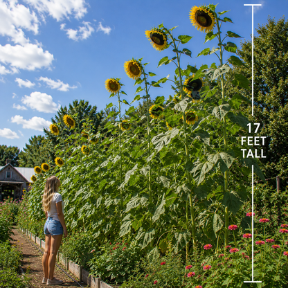 American Giant (F1) Sunflower Seeds | Giant Yellow Sunflowers | Tall Annual Flower | Pollinator Friendly Garden 20+ seeds