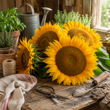 American Giant (F1) Sunflower Seeds | Giant Yellow Sunflowers | Tall Annual Flower | Pollinator Friendly Garden 20+ seeds