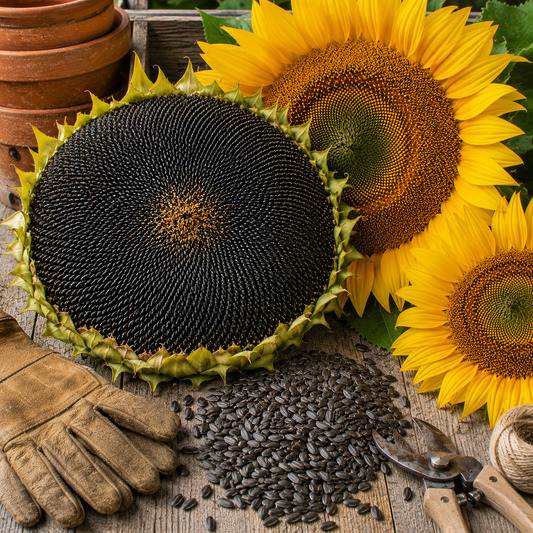 American Giant (F1) Sunflower Seeds | Giant Yellow Sunflowers | Tall Annual Flower | Pollinator Friendly Garden 20+ seeds