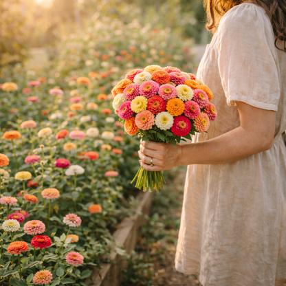 Lilliput Mixture | Dwarf Pompon Zinnias | Heirloom Zinnia Seeds