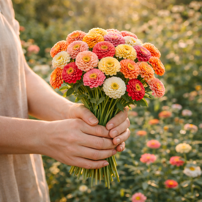 Lilliput Mixture | Dwarf Pompon Zinnias | Heirloom Zinnia Seeds