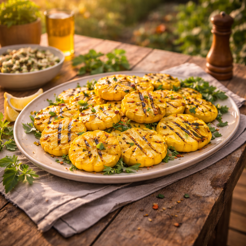 Scallop Yellow Bush Squash Seeds (Pattypan) – Heirloom Summer Squash – Bright Yellow Flying Saucer Shape – Non-GMO Garden Seeds