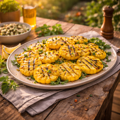 Scallop Yellow Bush Squash Seeds (Pattypan) – Heirloom Summer Squash – Bright Yellow Flying Saucer Shape – Non-GMO Garden Seeds