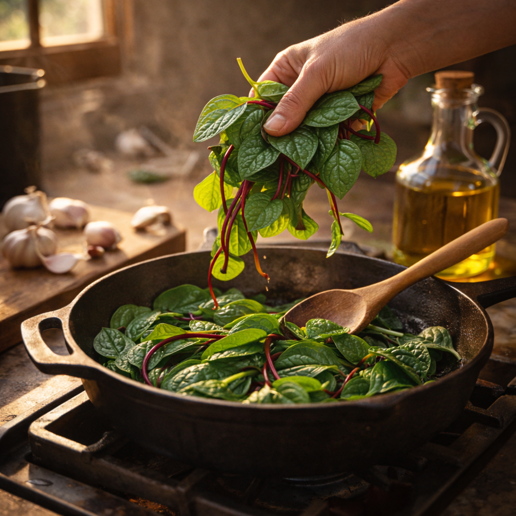Red Malabar Spinach Seeds – Climbing Spinach Vine Edible Red Stem Greens – Heat Loving