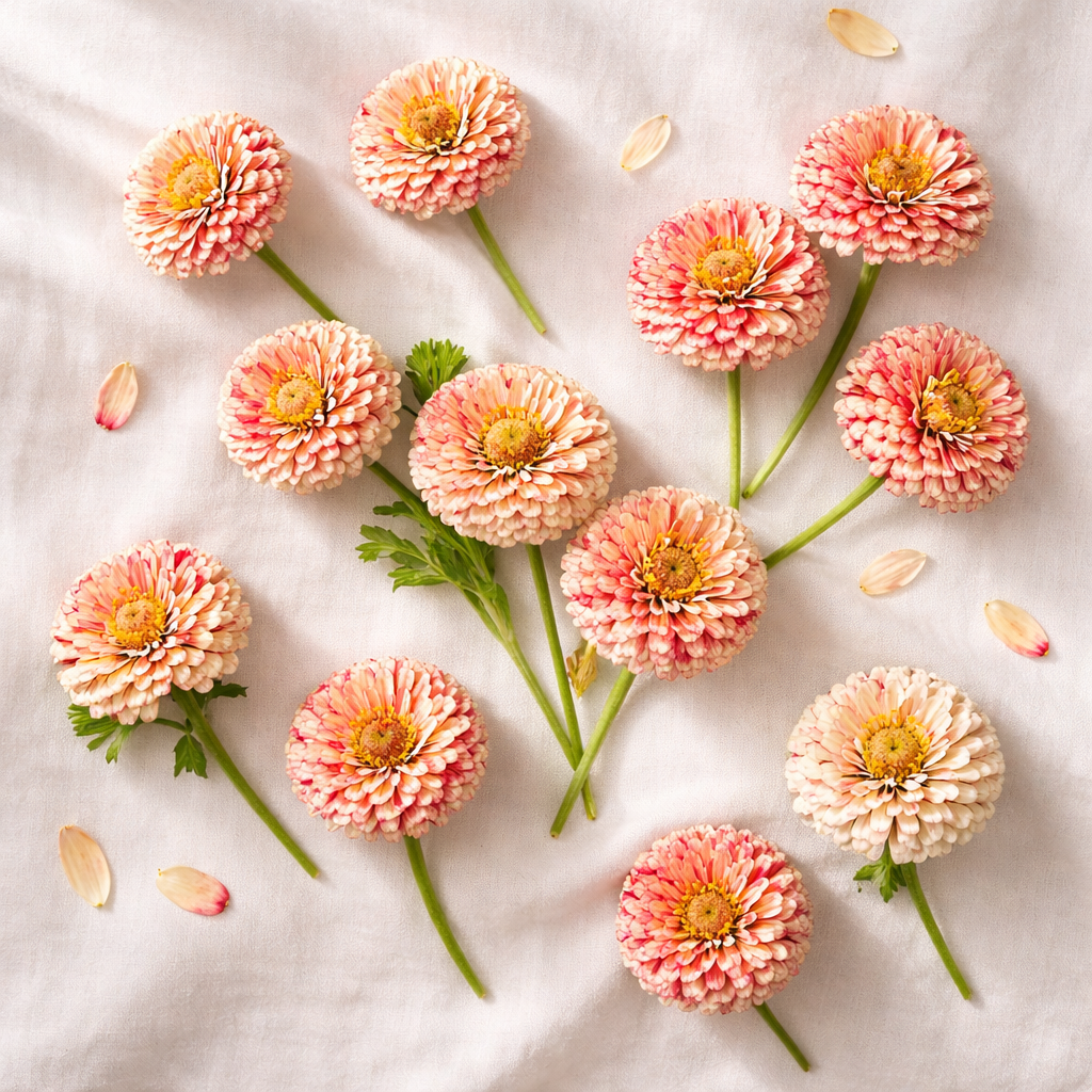 Peppermint Stick Zinnia Seeds – Heirloom Zinnia Flower Seeds, Red & White Striped Zinnias