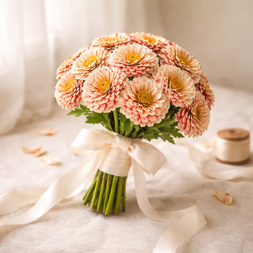 Peppermint Stick Zinnia Seeds – Heirloom Zinnia Flower Seeds, Red & White Striped Zinnias