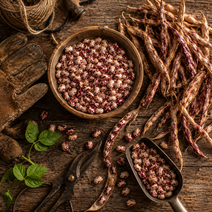 Vermont Cranberry Shell Bean Seeds – Heirloom Bush Bean – Cream & Cranberry Speckled Pods