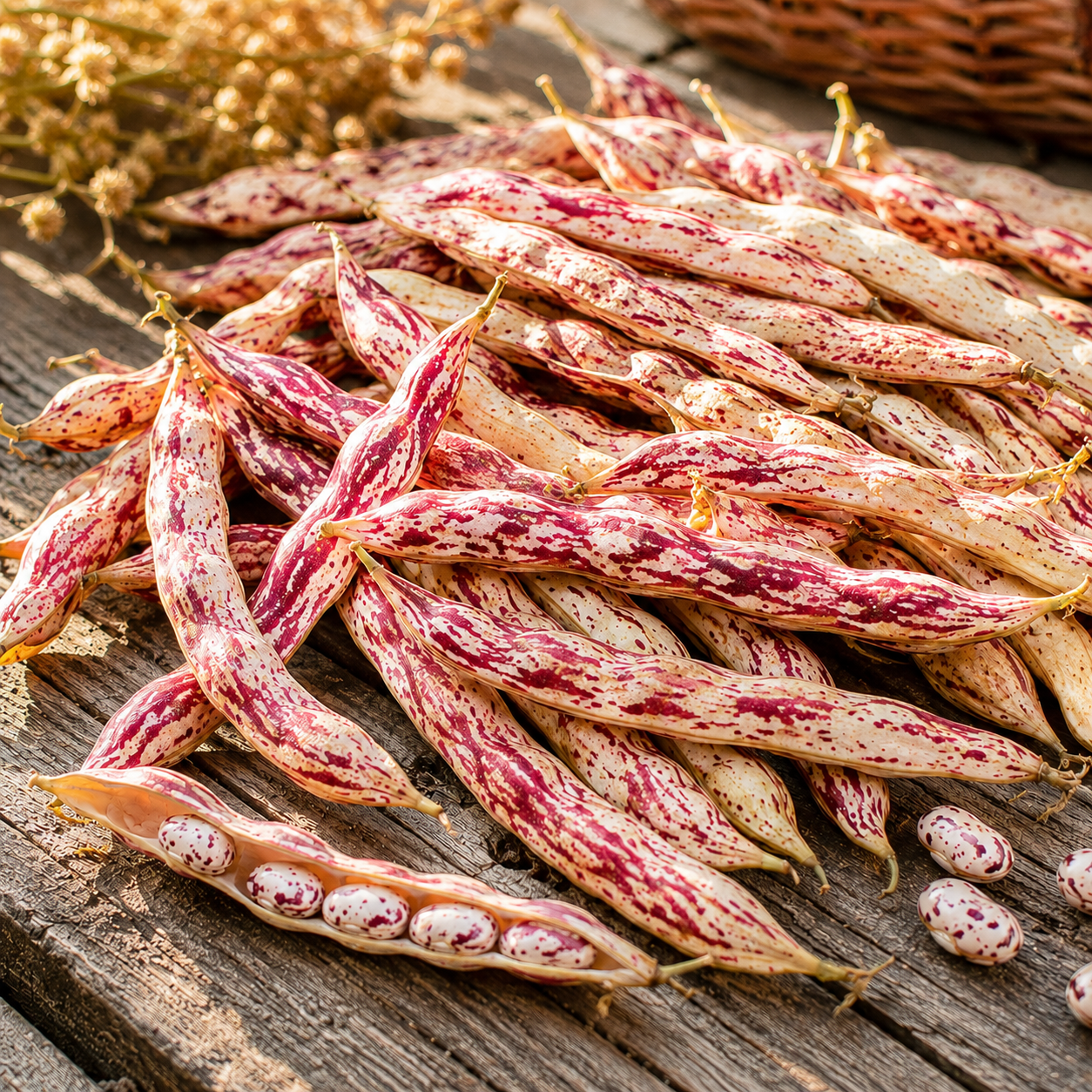 Vermont Cranberry Shell Bean Seeds – Heirloom Bush Bean – Cream & Cranberry Speckled Pods