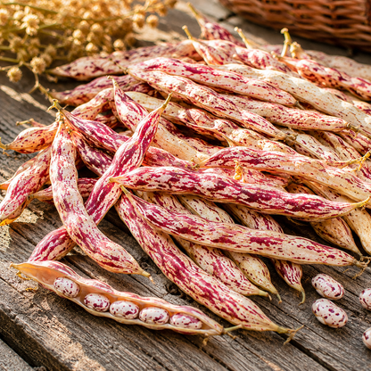 Vermont Cranberry Shell Bean Seeds – Heirloom Bush Bean – Cream & Cranberry Speckled Pods
