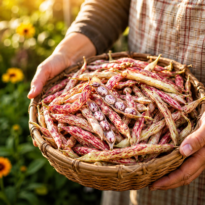 Vermont Cranberry Shell Bean Seeds – Heirloom Bush Bean – Cream & Cranberry Speckled Pods
