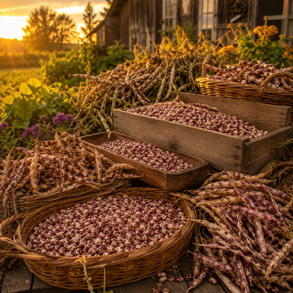 Vermont Cranberry Shell Bean Seeds – Heirloom Bush Bean – Cream & Cranberry Speckled Pods