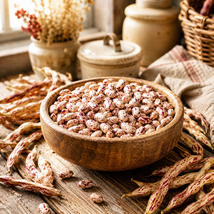 Vermont Cranberry Shell Bean Seeds – Heirloom Bush Bean – Cream & Cranberry Speckled Pods