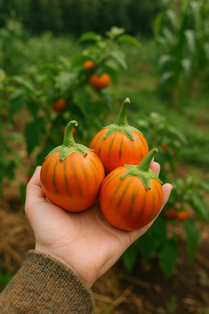 Turkish Orange Eggplant Seeds – Scarlet / Ethiopian Eggplant