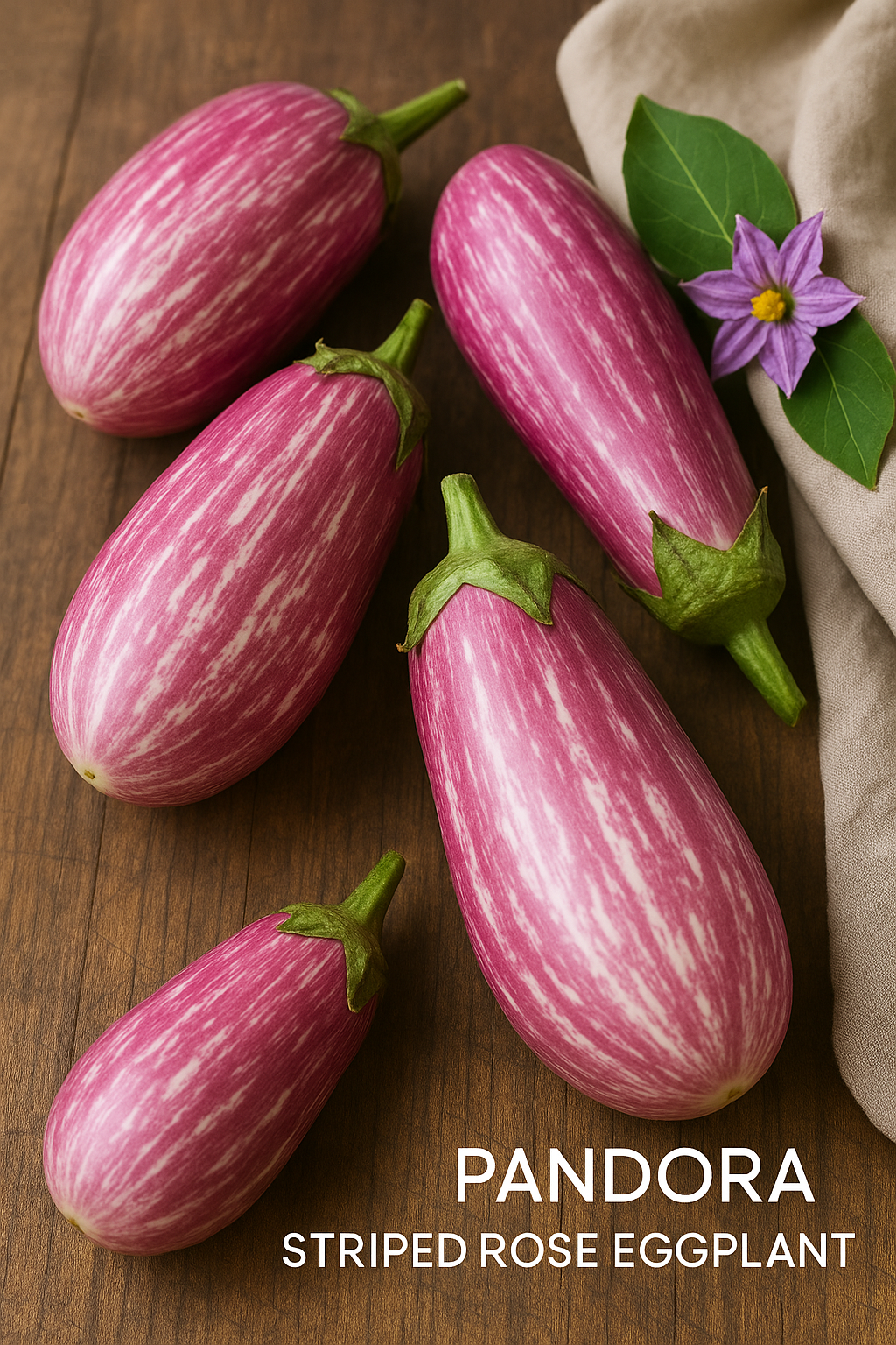 Pandora Striped Rose Eggplant Seeds – Heirloom Non-GMO Vegetable Variety
