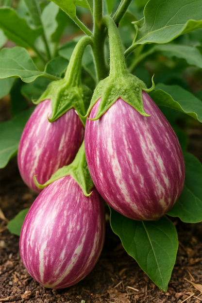 Pandora Striped Rose Eggplant Seeds – Heirloom Non-GMO Vegetable Variety