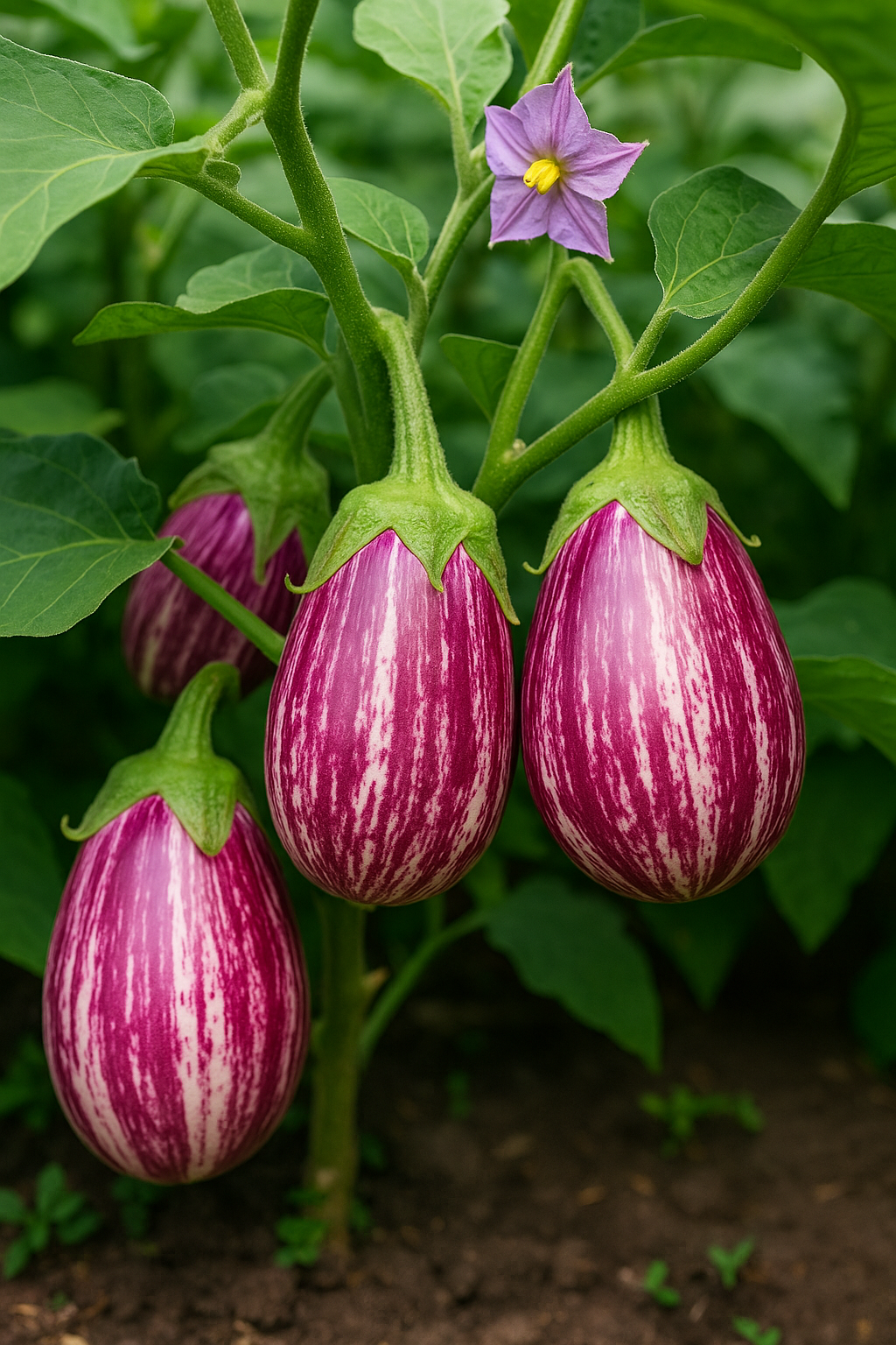 Pandora Striped Rose Eggplant Seeds – Heirloom Non-GMO Vegetable Variety