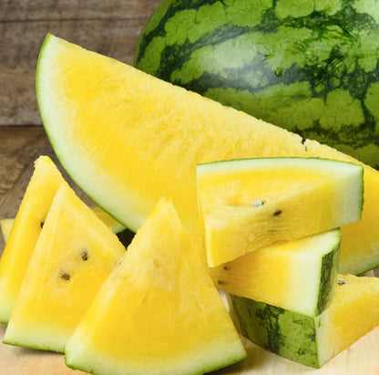 Baby Doll F1 Organic Watermelon 10+Seeds – Sweet Yellow Flesh Icebox Melon – Small 6–10 lb Hybrid Watermelon Seeds